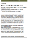 National Red Listing beyond the 2010 target