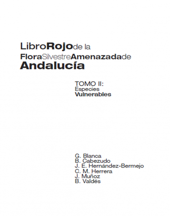 Libro Rojo de la Flora Silvestre Amenazada de Andalucía (Tomo II)